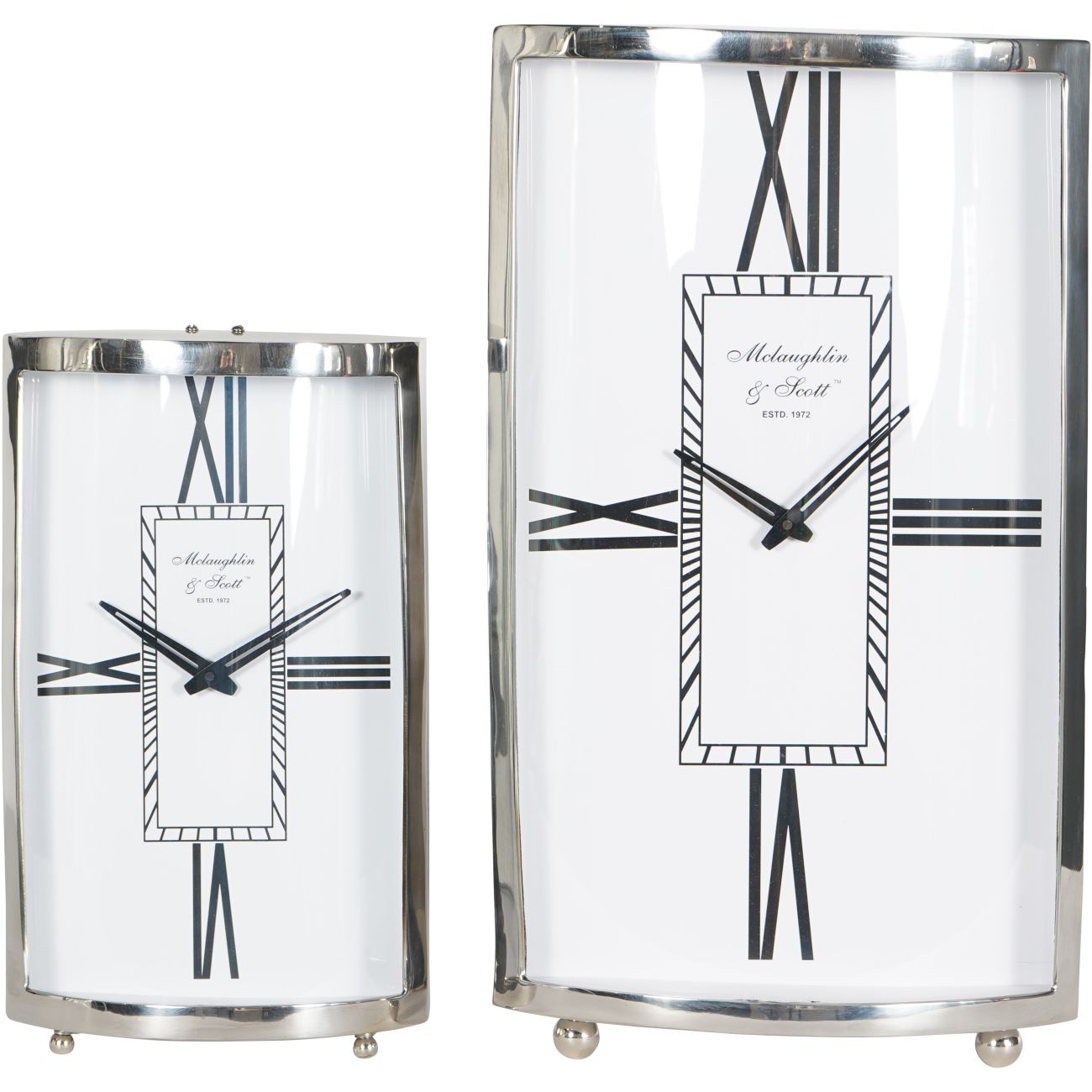 Johnson Nickel Finish Mantel Clock Large